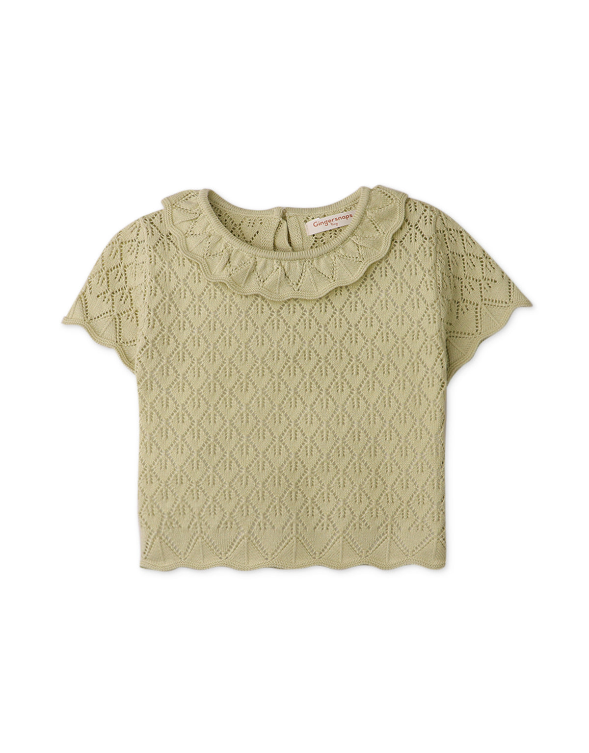 BABY GIRLS POINTELLE KNITTED BLOUSE WITH RUFFLES