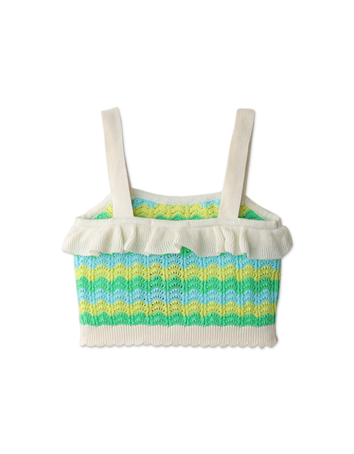 GIRLS MULTICOLOR RUFFLED KNIT TOP