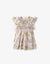 GIRLS FLORAL SMOCKED DRESS WITH DIGI GINGHAM AND FLOWERS