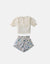 BABY GIRLS RUFFLED BLOUSE AND FLORAL SHORTS SET