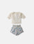 BABY GIRLS RUFFLED BLOUSE AND FLORAL SHORTS SET