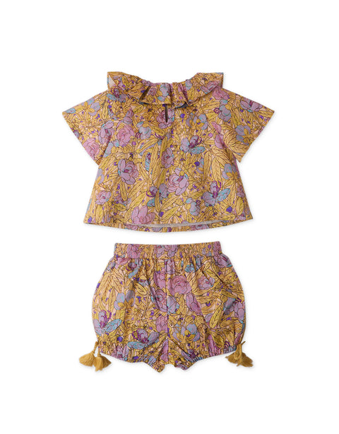 BABY GIRLS MEADOW PRINTED BLOUSE AND SHORTS SET