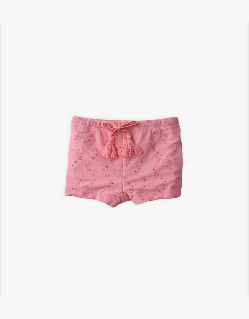 BABY GIRLS BRODERIE ANGLAISE SWIM SHORTS