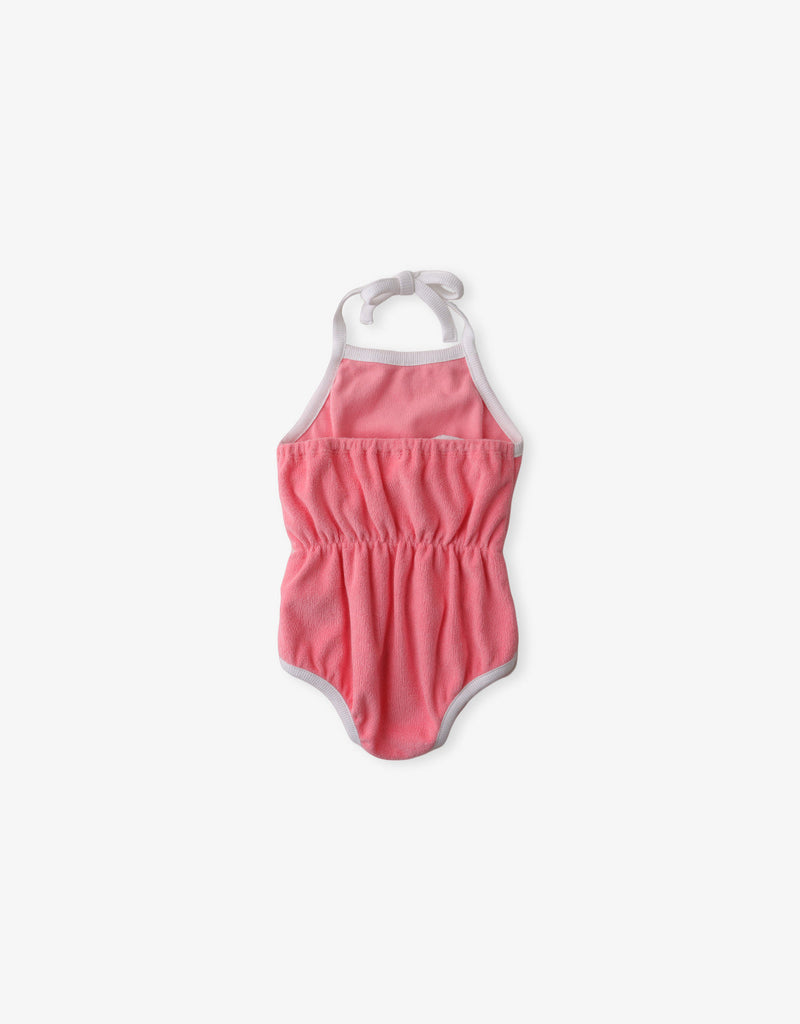 BABY GIRLS HALTER COTTON TERRY PLAYSUIT